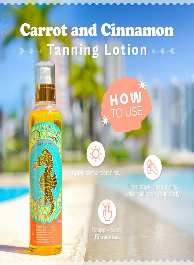 D'Luchi Carrot Tanning Oil with Cinnamon, Vitamin E & Collagen, High Natural Beta-Carotene Tanning Accelerator SPF 4 Suntan Oil, 8.45 Oz - Image 4